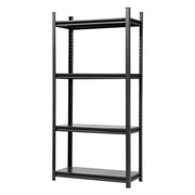 Giantz Garage Shelving 1.8X0.9m Warehouse Rack Storage Shelves Workshop Racks Steel WR-F-09040R-180BK