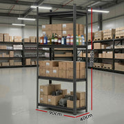 Giantz Garage Shelving 1.8X0.9m Warehouse Rack Storage Shelves Workshop Racks Steel WR-F-09040R-180BK