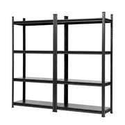 Giantz Garage Shelving 1.8X1.8m Warehouse Rack Storage Shelves Workshop Racks Steel WR-F-09040R-180BKX2