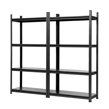 Giantz Garage Shelving 1.8X1.8m Warehouse Rack Storage Shelves Workshop Racks Steel WR-F-09040R-180BKX2