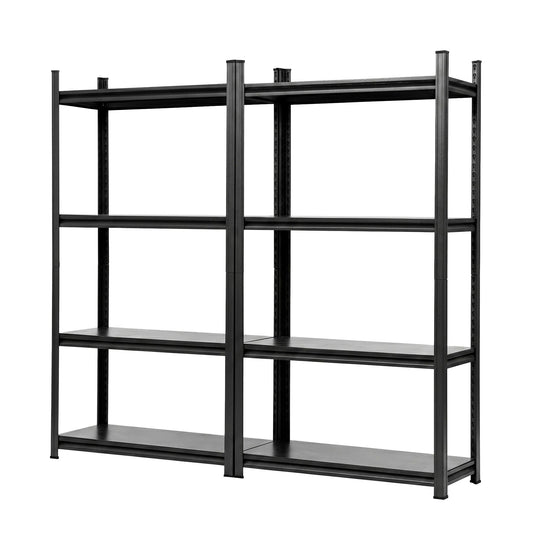 Giantz Garage Shelving 1.8X1.8m Warehouse Rack Storage Shelves Workshop Racks Steel WR-F-09040R-180BKX2
