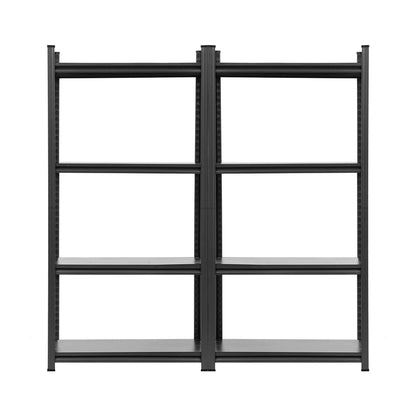 Giantz Garage Shelving 1.8X1.8m Warehouse Rack Storage Shelves Workshop Racks Steel WR-F-09040R-180BKX2