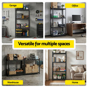 Giantz Garage Shelving 1.8X1.8m Warehouse Rack Storage Shelves Workshop Racks Steel WR-F-09040R-180BKX2