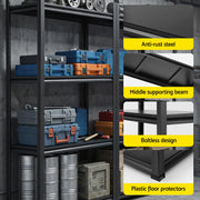 Giantz Garage Shelving 1.8X1.8m Warehouse Rack Storage Shelves Workshop Racks Steel WR-F-09040R-180BKX2