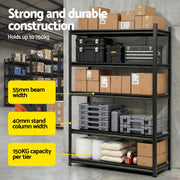 Giantz Garage Shelving 1.8X1.2m Warehouse Rack Storage Shelves Workshop Racks Steel WR-F-12050-180BK