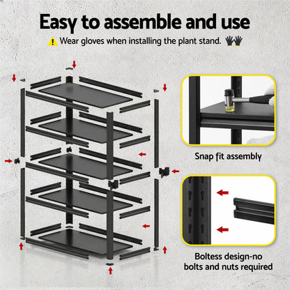 Giantz Garage Shelving 2.4X1.8m Warehouse Rack Storage Shelves Workshop Racks Steel WR-F-12050-180BKX2