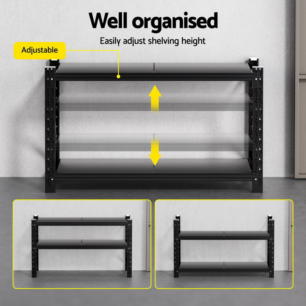 Giantz 1.5Mx0.9M Warehouse Shelving Garage Rack WR-F-15060-900BK-AB