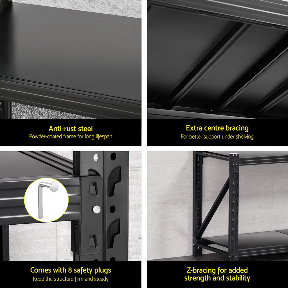 Giantz 1.5Mx0.9M Warehouse Shelving Garage Rack WR-F-15060-900BK-AB