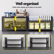 Giantz 2x 0.9M Garage Shelving Workbench Warehouse Rack WR-F-15060-900BK-ABX2