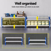 Giantz 2x 0.9M Garage Shelving Workbench Warehouse Rack WR-F-20060-900BG-ABX2