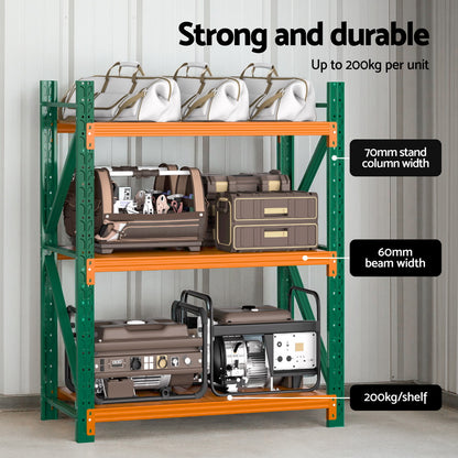 Giantz 1.2Mx1.5M Garage Shelving Warehouse Rack WR-F-20120-150GO-ABC