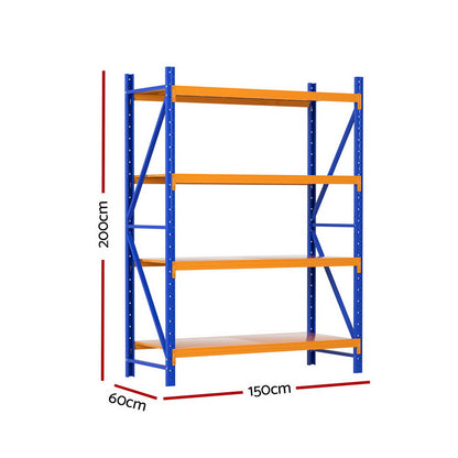 Giantz 2Mx1.5M Warehouse Shelving Garage Rack WR-F-20150-200BO-ABC