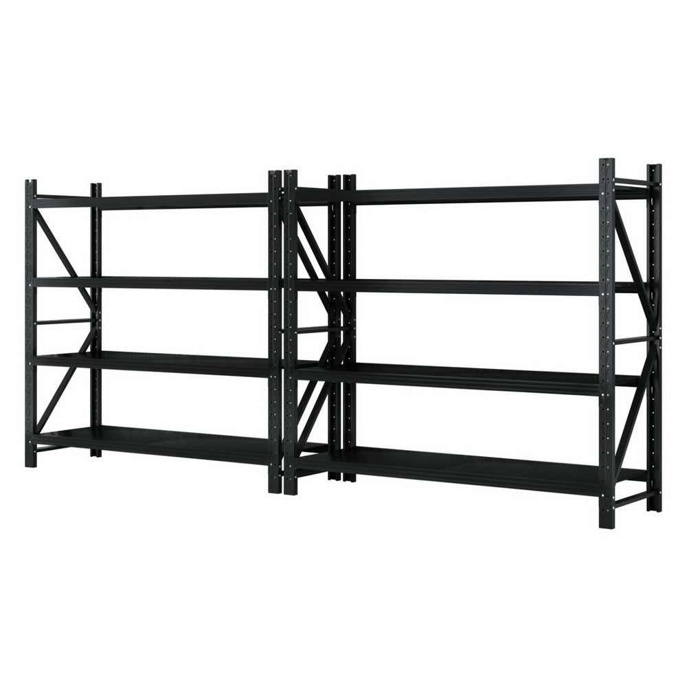 Giantz 4Mx1.8M Garage Shelving Warehouse Rack Black WR-F-20186-200BK-ABCX2