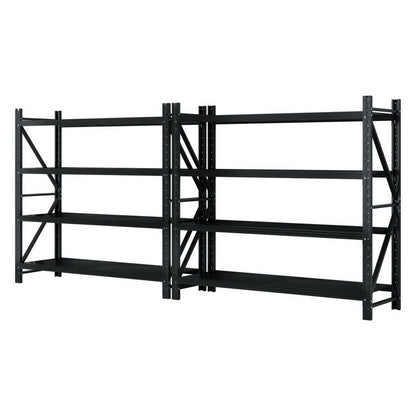 Giantz 4Mx1.8M Garage Shelving Warehouse Rack Black WR-F-20186-200BK-ABCX2