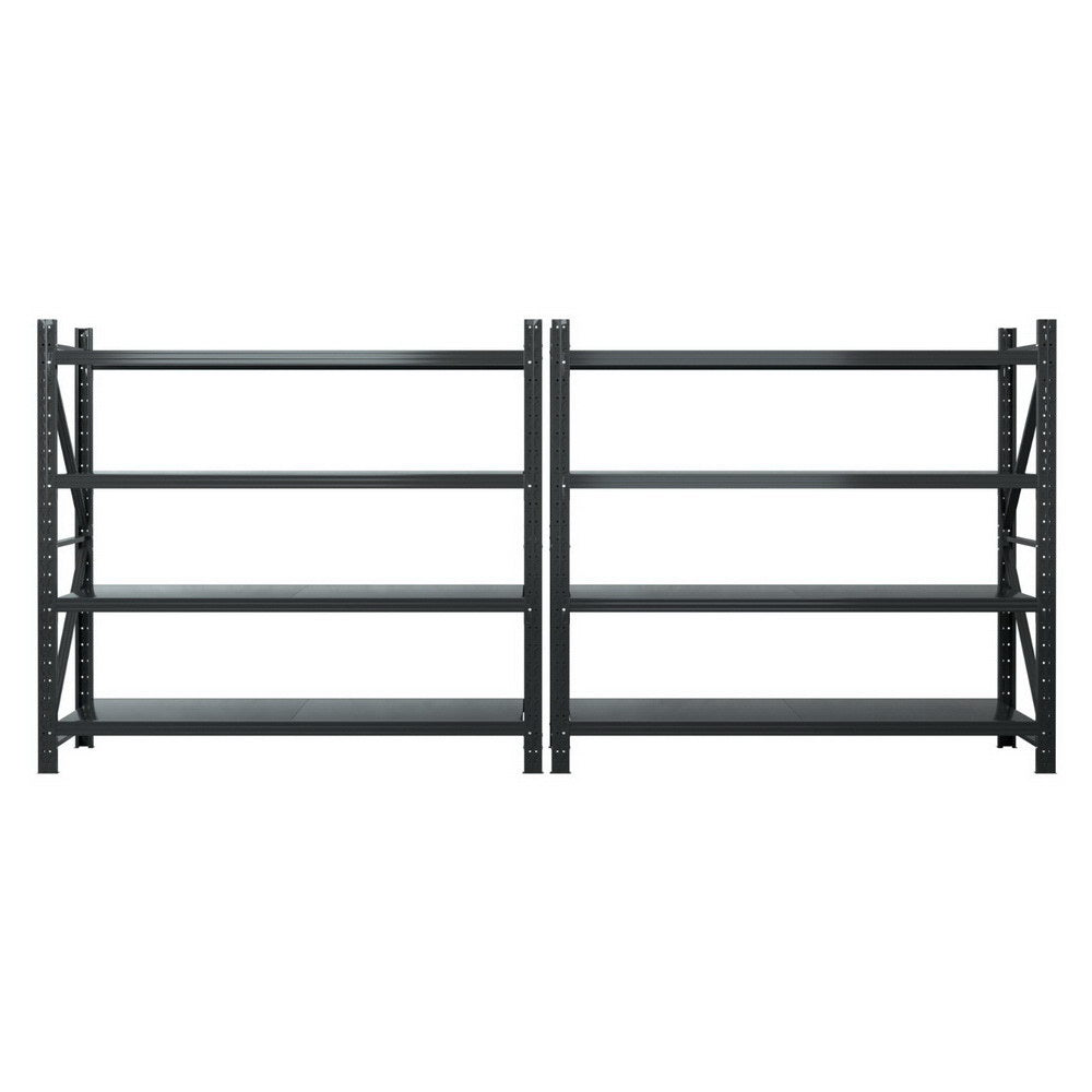 Giantz 4Mx1.8M Garage Shelving Warehouse Rack Black WR-F-20186-200BK-ABCX2