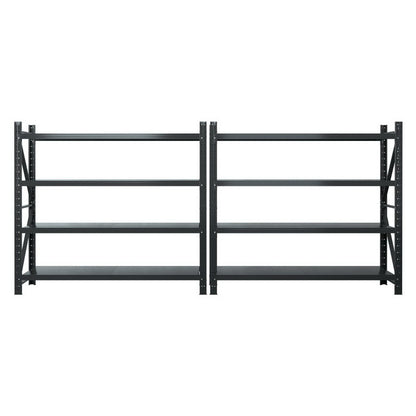 Giantz 4Mx1.8M Garage Shelving Warehouse Rack Black WR-F-20186-200BK-ABCX2