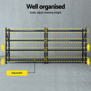 Giantz 4Mx1.8M Garage Shelving Warehouse Rack Black WR-F-20186-200BK-ABCX2