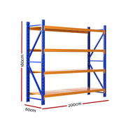 Giantz 2Mx1.8M Warehouse Shelving Garage Rack WR-F-20186-200BO-ABC