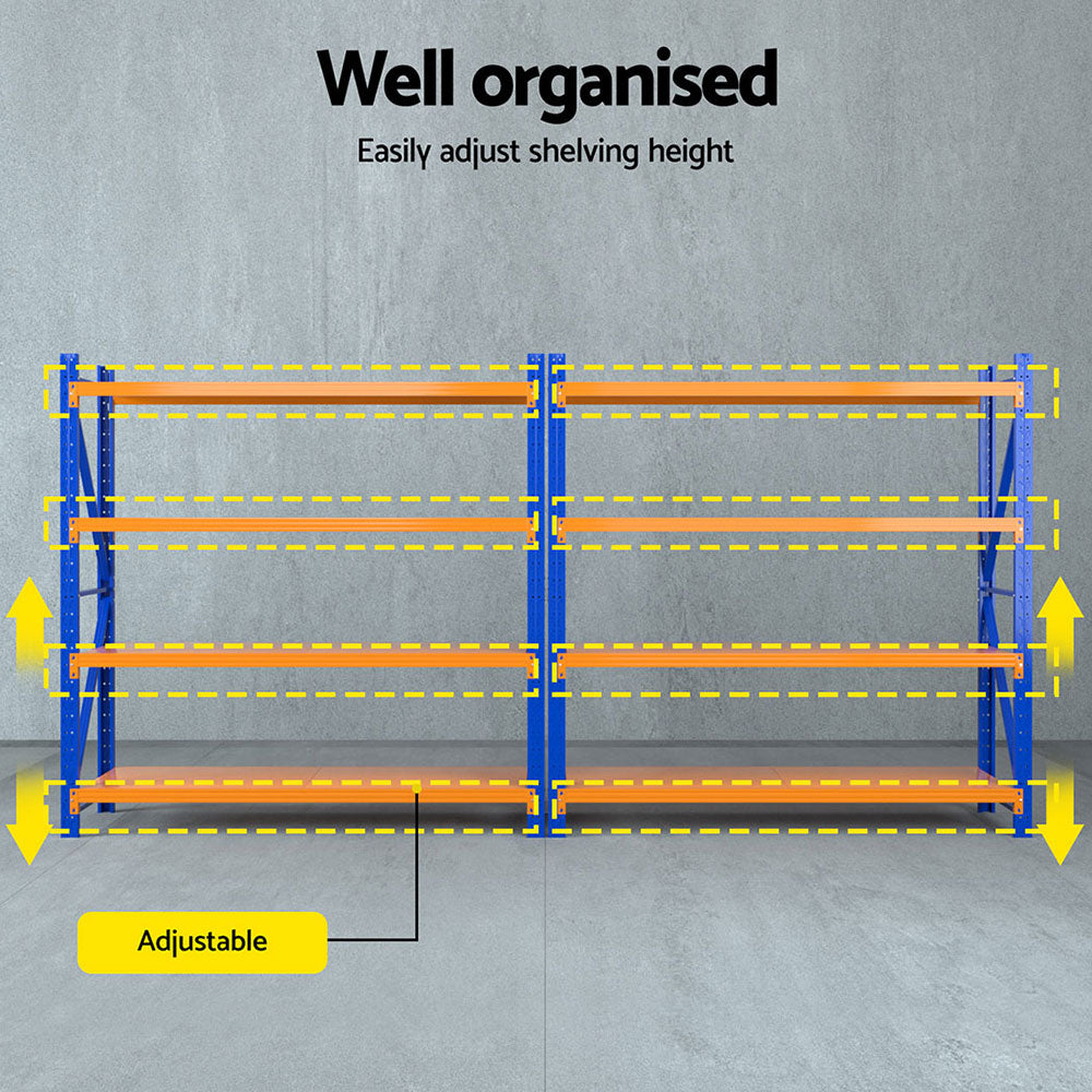 Giantz 4Mx1.8M Warehouse Shelving Garage Rack WR-F-20186-200BO-ABCX2