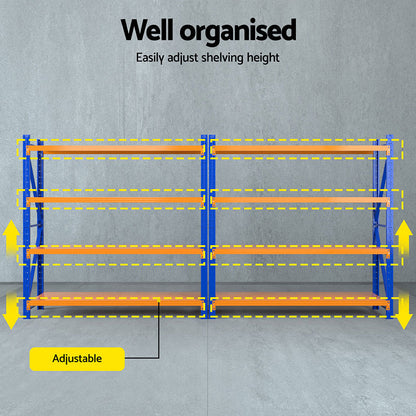 Giantz 4Mx1.8M Warehouse Shelving Garage Rack WR-F-20186-200BO-ABCX2