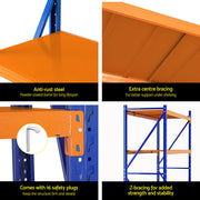 Giantz 4Mx1.8M Warehouse Shelving Garage Rack WR-F-20186-200BO-ABCX2