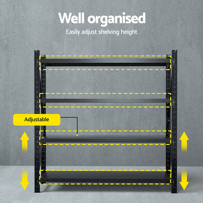 Giantz 2Mx2M Warehouse Shelving Garage Rack WR-F-20205-200BK-ABC