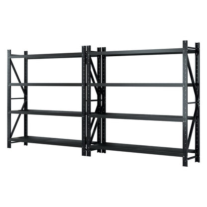Giantz 4Mx2M Garage Shelving Warehouse Rack Black WR-F-20205-200BK-ABCX2