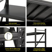 Giantz 4Mx2M Garage Shelving Warehouse Rack Black WR-F-20205-200BK-ABCX2