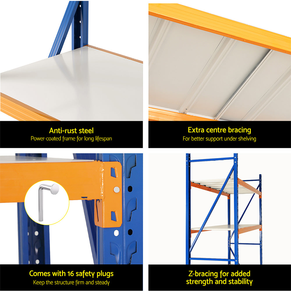 Giantz 2Mx2M Garage Shelving Warehouse Rack Pallet Racking Storage Shelf Blue WR-F-20205-200BO-ABC