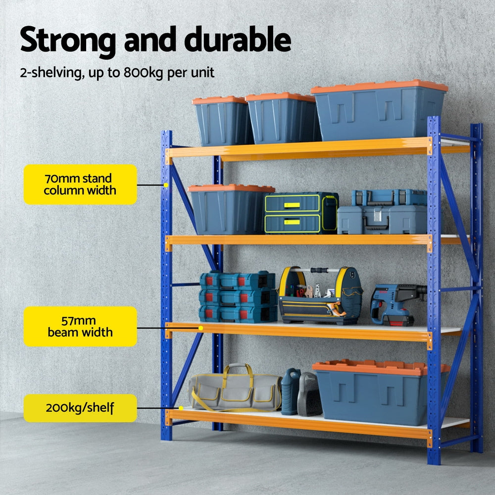 Giantz 4Mx2M Garage Shelving Warehouse Rack WR-F-20205-200BO-ABCX2