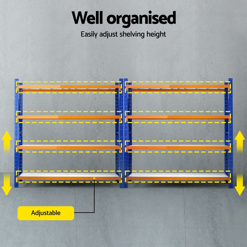 Giantz 4Mx2M Garage Shelving Warehouse Rack WR-F-20205-200BO-ABCX2
