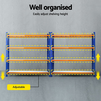 Giantz 4Mx2M Garage Shelving Warehouse Rack WR-F-20205-200BO-ABCX2