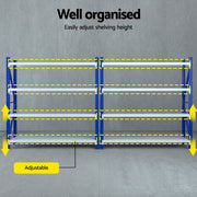 Giantz 4Mx2M Garage Shelving Warehouse Rack Blue WR-F-20206-200BG-ABCX2