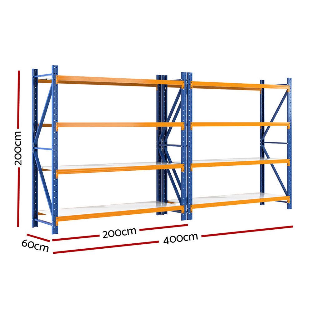 Giantz 4Mx2M Garage Shelving Warehouse Rack Orange WR-F-20206-200BO-ABCX2
