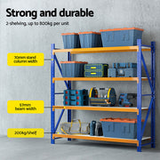 Giantz 4Mx2M Garage Shelving Warehouse Rack Orange WR-F-20206-200BO-ABCX2