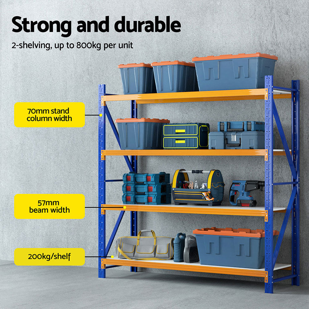 Giantz 4Mx2M Garage Shelving Warehouse Rack Orange WR-F-20206-200BO-ABCX2