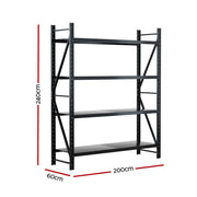 Giantz 2.4Mx2M Warehouse Shelving Garage Rack WR-F-20246-200BK-ABC