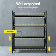 Giantz 2.4Mx2M Warehouse Shelving Garage Rack WR-F-20246-200BK-ABC