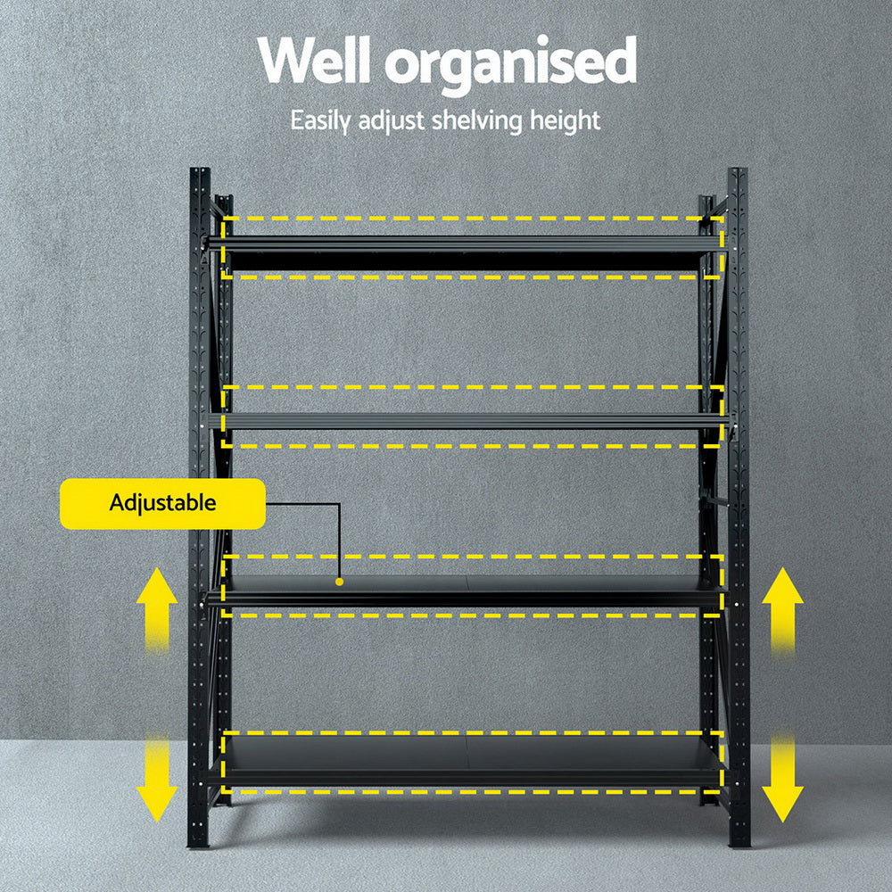 Giantz 2.4Mx2M Warehouse Shelving Garage Rack WR-F-20246-200BK-ABC