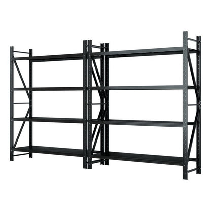 Giantz 4Mx2.4M Garage Shelving Warehouse Rack Black WR-F-20246-200BK-ABCX2