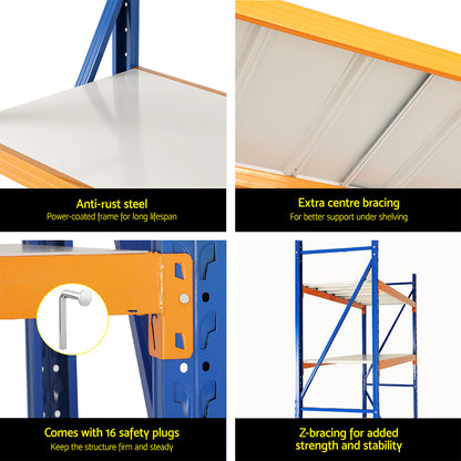 Giantz 2.4Mx2M Garage Shelving Warehouse Rack Pallet Racking Storage Shelf Blue WR-F-20246-200BO-ABC