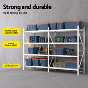 3Mx2M Giantz Garage Shelving Warehouse Rack WR-F-30006-200WH-ABC