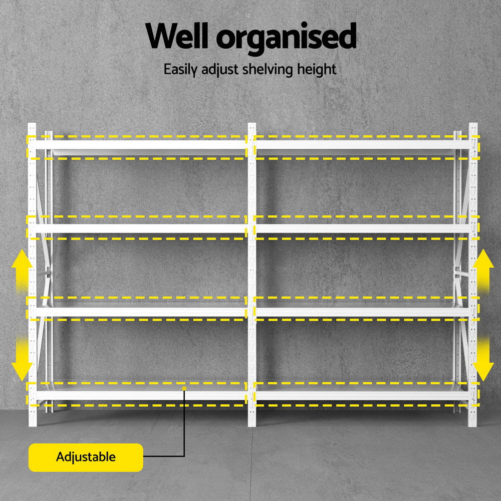 3Mx2M Giantz Garage Shelving Warehouse Rack WR-F-30006-200WH-ABC