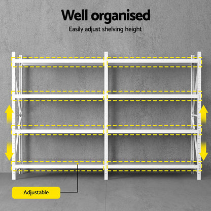 3Mx2M Giantz Garage Shelving Warehouse Rack WR-F-30006-200WH-ABC