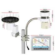 Devanti Weather Station Ultrasonic Anemometer Outdoor WiFi Rain Gauge Solar WS-H2553-WIFI-MF-UVL