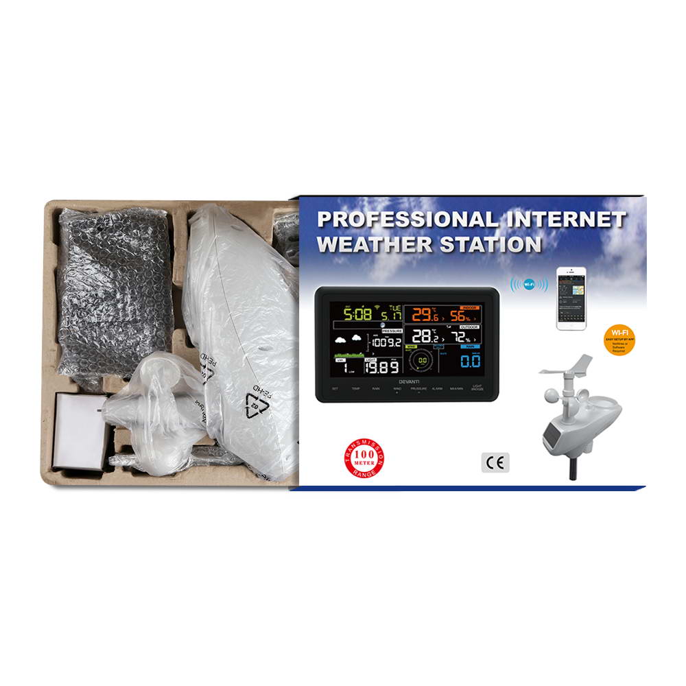 Devanti Wireless WiFi Professional Weather Station Solar Sensor LCD UV Light WS-H2950-WIFI-MF-UVL