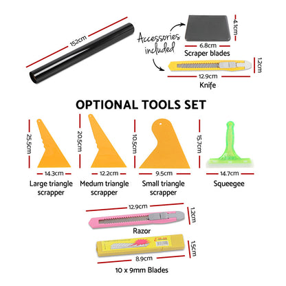 Giantz Window Tint Film Black Roll 15% VLT Home 152cm X 30m Tinting Tools Kit WTINT-152CM-VLT15-5C