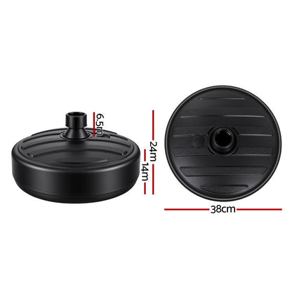 Instahut Outdoor Umbrella Base Weight Round Plastic Pole Holder 35-38mm Beach XFEL-BASE-UMB-38X14