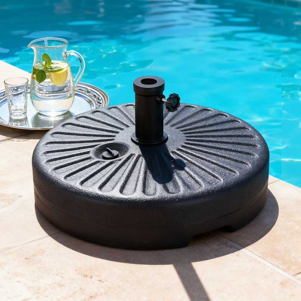 Instahut Outdoor Umbrella Base Weight Round Plastic Pole Holder 30-48mm Beach XFEL-BASE-UMB-51X12