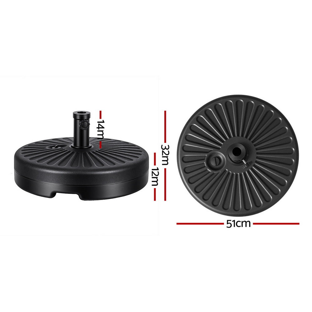 Instahut Outdoor Umbrella Base Weight Round Plastic Pole Holder 30-48mm Beach XFEL-BASE-UMB-51X12